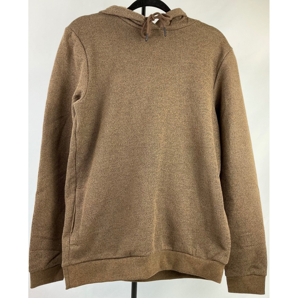 Goodfellow & Co Mens‎ Brown Textured Knit Hoodie Sweatshirt Sz Small Warm Comfy